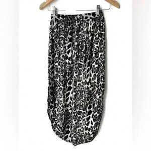 Suzy Shier Womens Brown Leopard Animal Print Summer Coastal Midi Skirt XS
